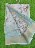 Lovely Digital Print Moss Georgette Saree