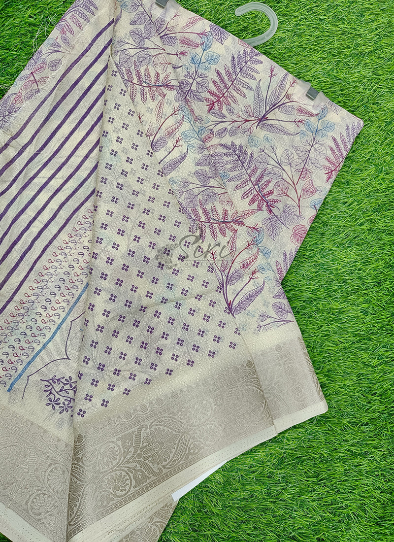Beautiful Printed Moss Georgette Saree
