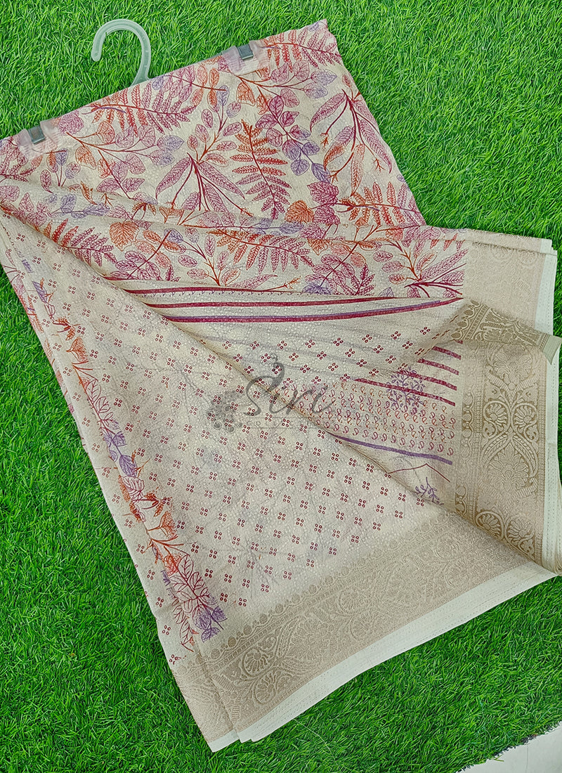 Beautiful Printed Moss Georgette Saree