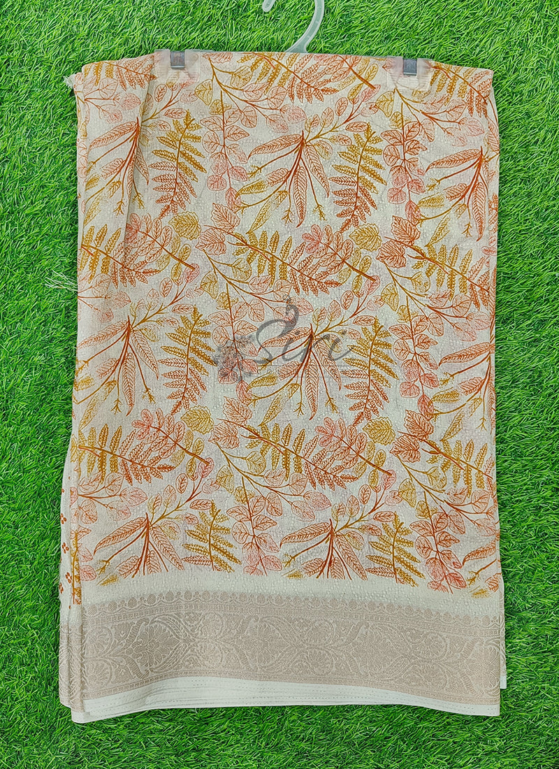 Beautiful Printed Moss Georgette Saree