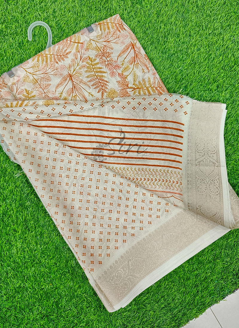 Beautiful Printed Moss Georgette Saree