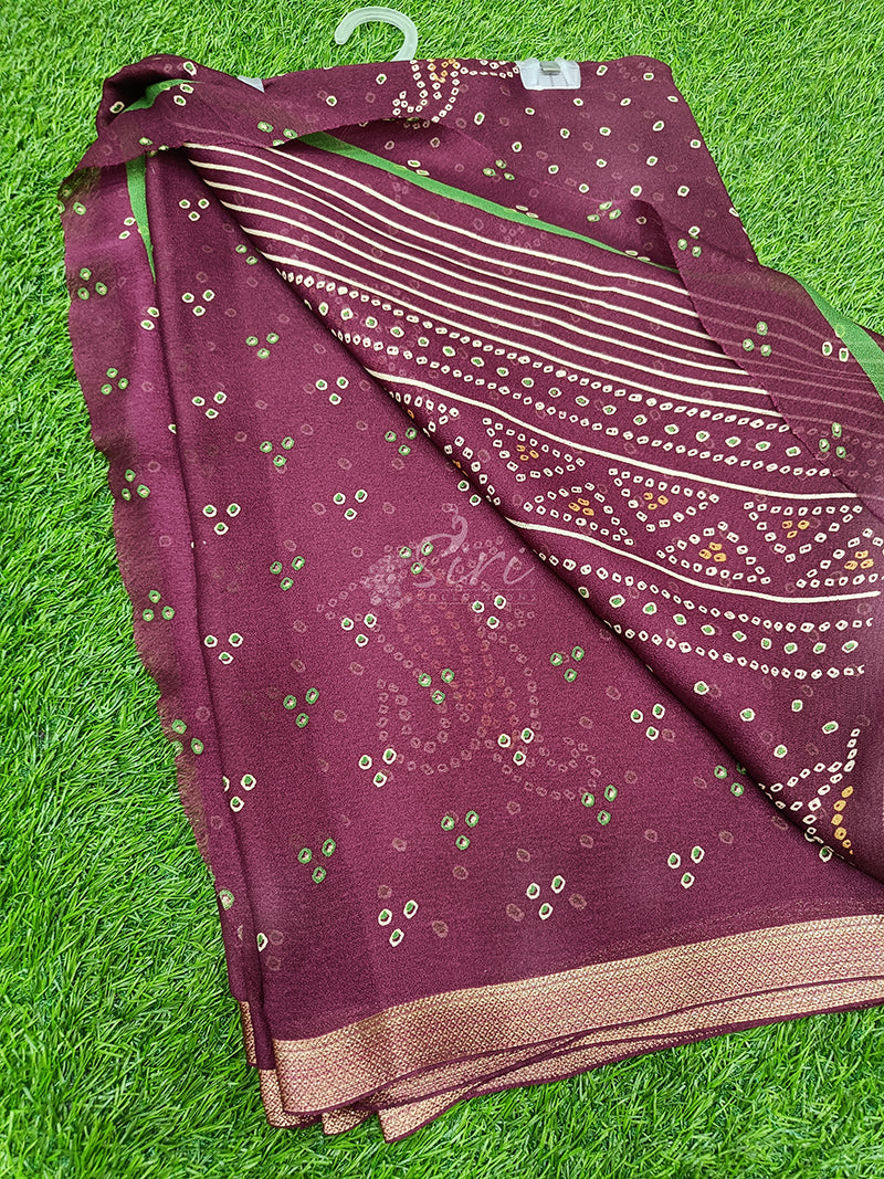 Beautiful Printed Moss Georgette Saree