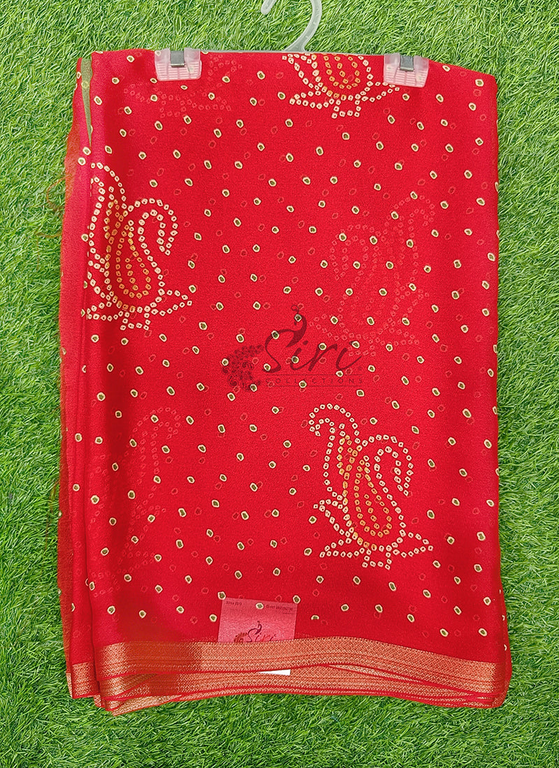 Beautiful Printed Moss Georgette Saree