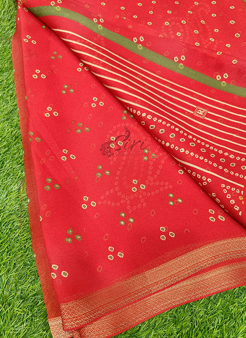 Beautiful Printed Moss Georgette Saree