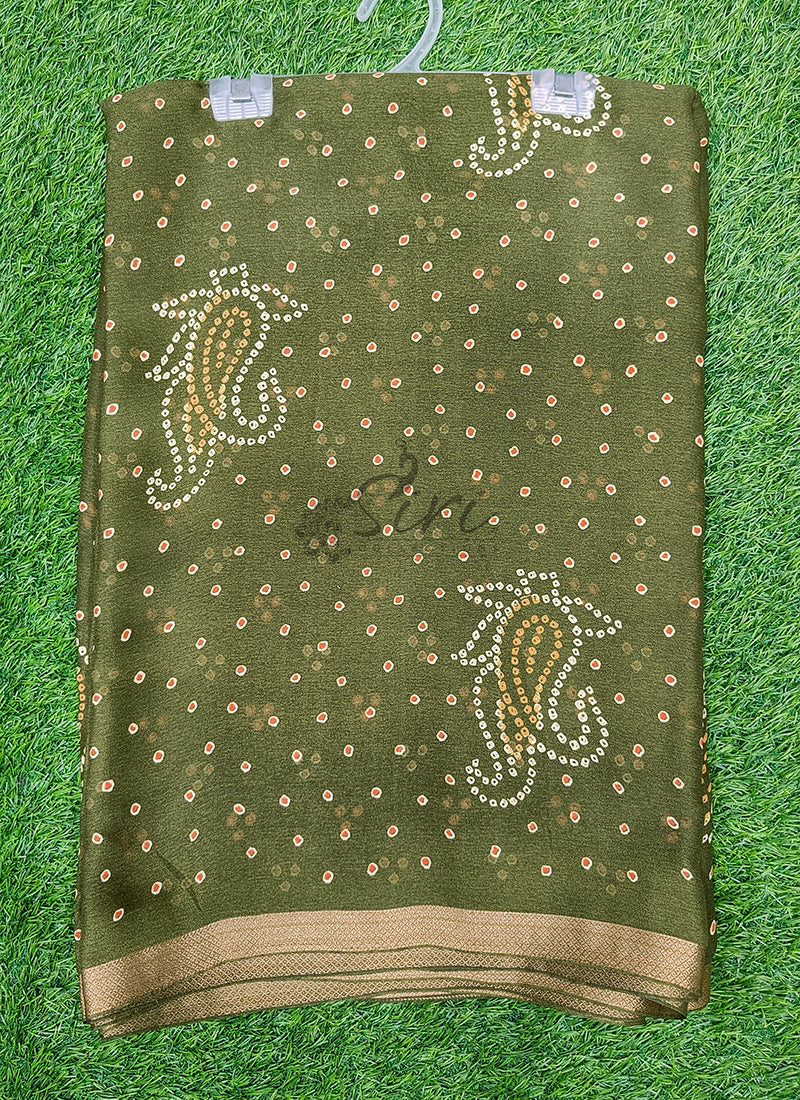 Beautiful Printed Moss Georgette Saree