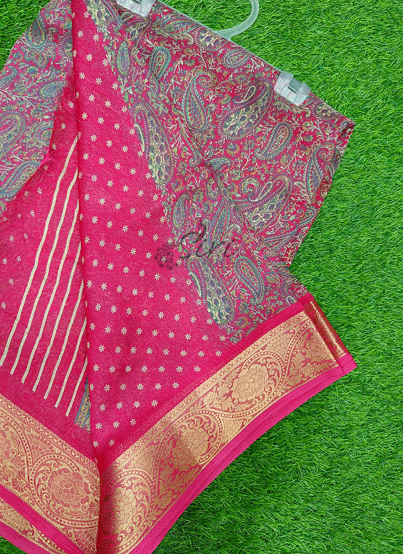 Beautiful Printed Moss Georgette Saree