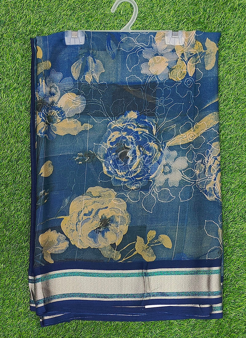 Beautiful Printed Moss Georgette Saree with Blouse