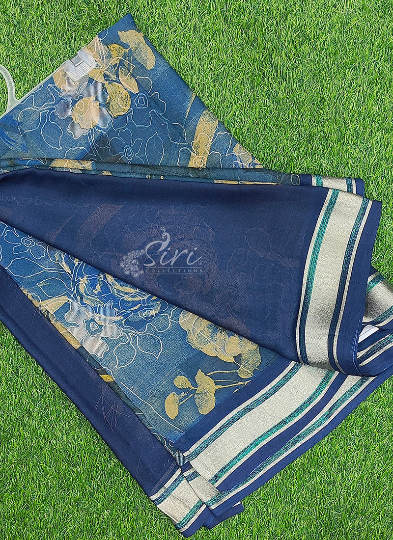 Beautiful Printed Moss Georgette Saree with Blouse