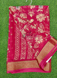 Lovely Printed Georgette Saree in Self Design