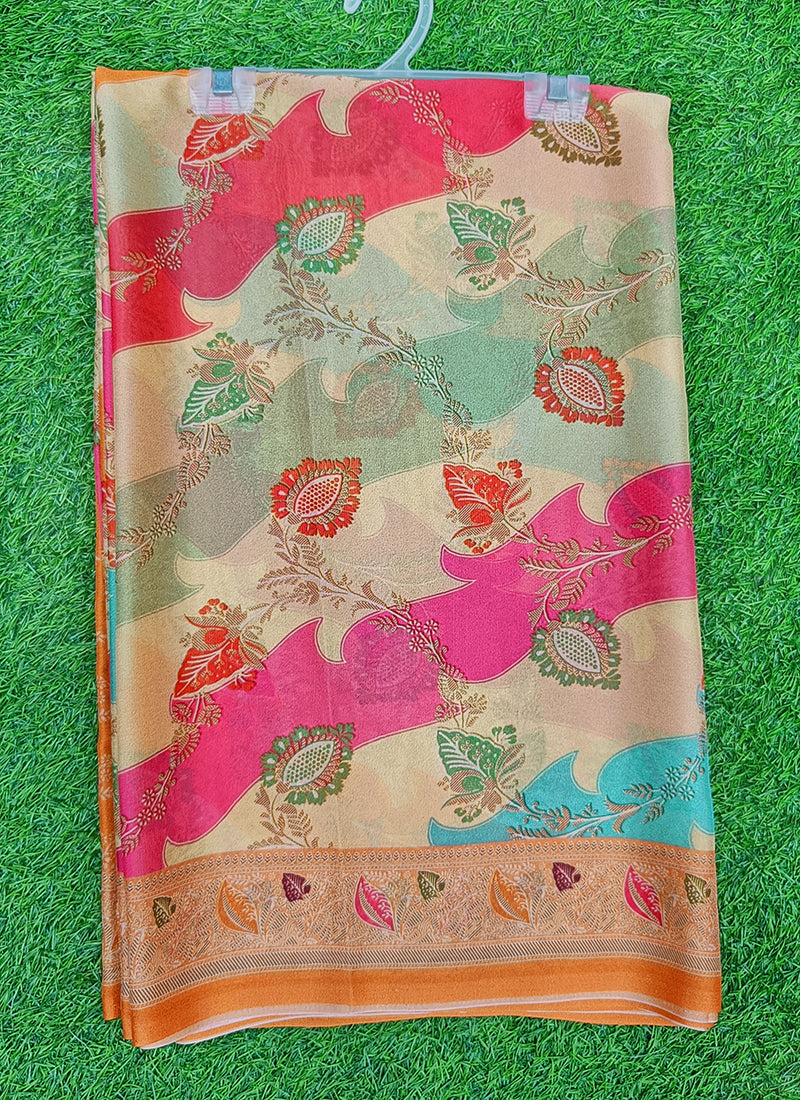 Beautiful Digital Print Crepe Georgette Saree