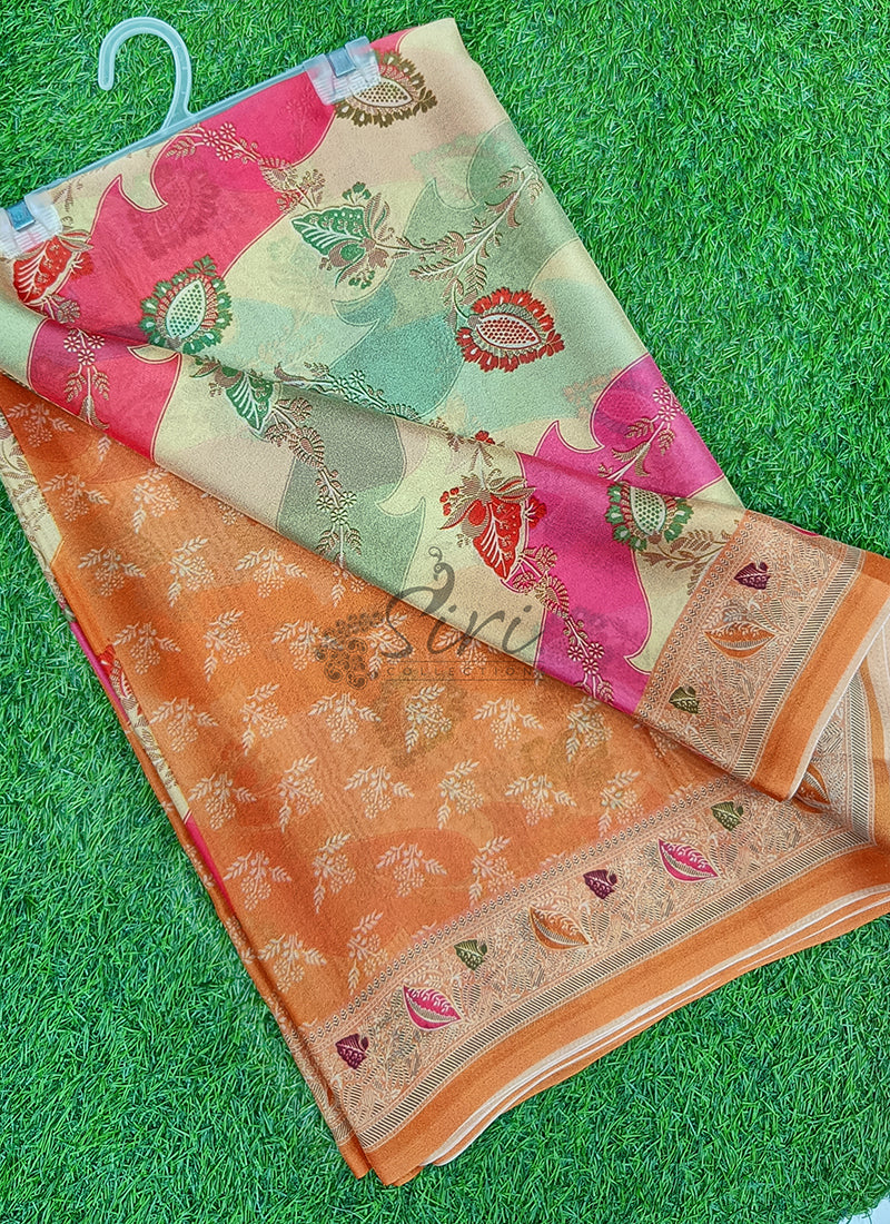 Beautiful Digital Print Crepe Georgette Saree