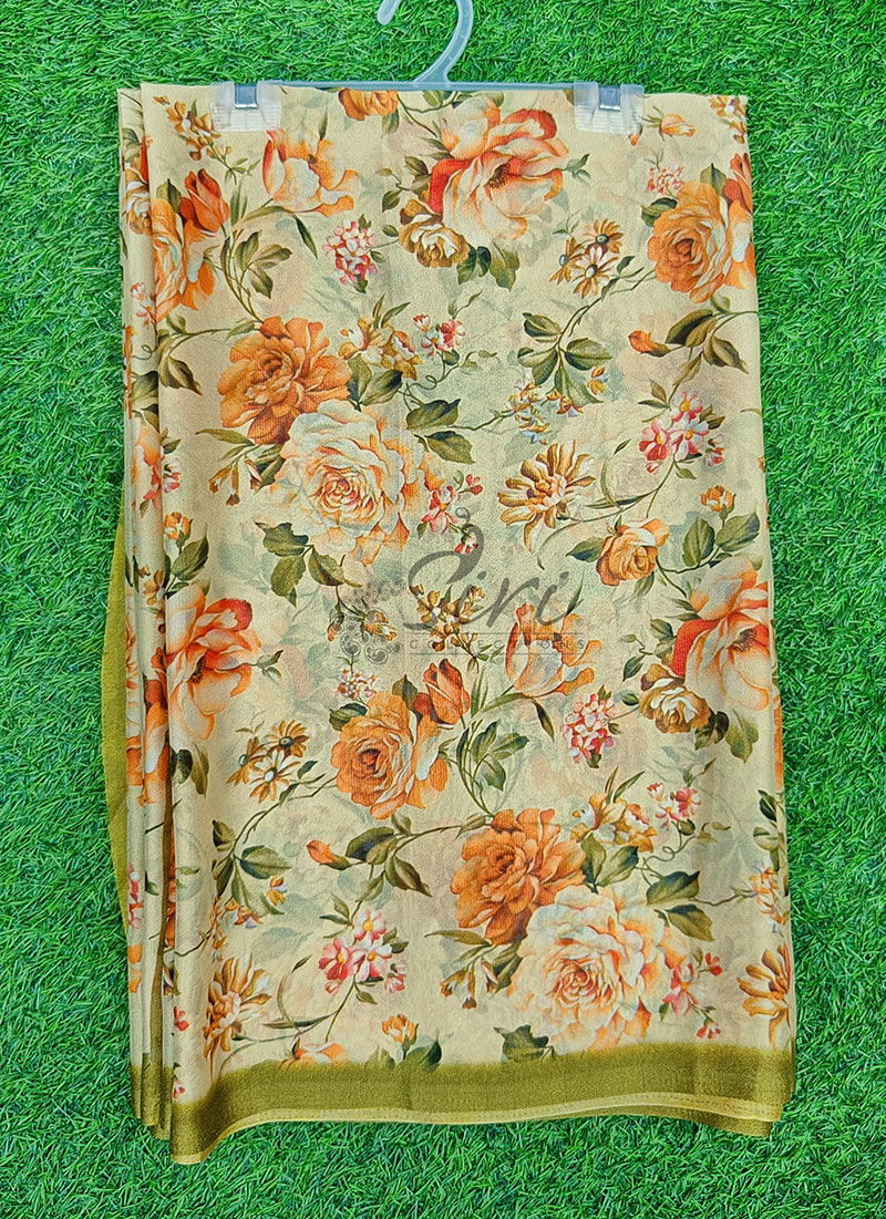 Beautiful Digital Print Crepe Georgette Saree