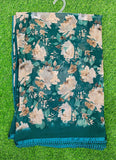 Printed Georgette Saree in Small Fancy Crochet Lace