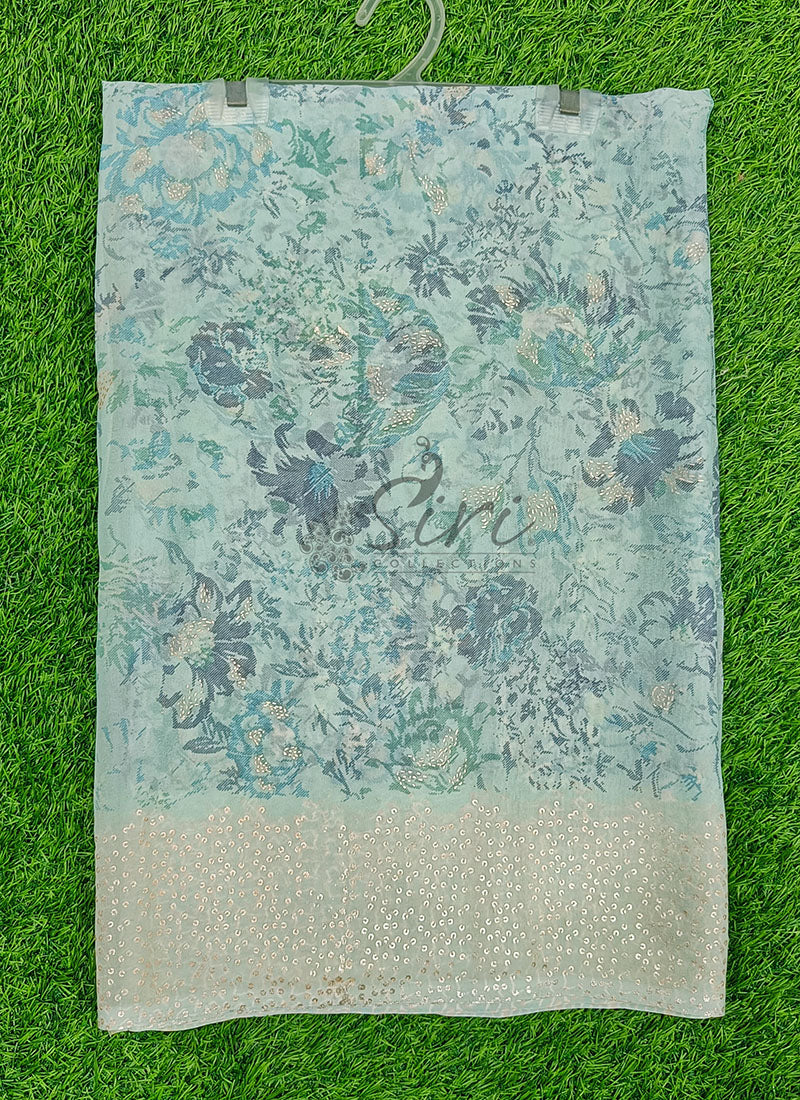 Lovely Pastel Shade Georgette Saree in Foil Print