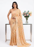 Lovely Pastel Shade Georgette Saree in Foil Print