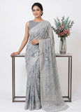 Lovely Pastel Shade Georgette Saree in Foil Print