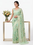 Lovely Pastel Shade Georgette Saree in Foil Print