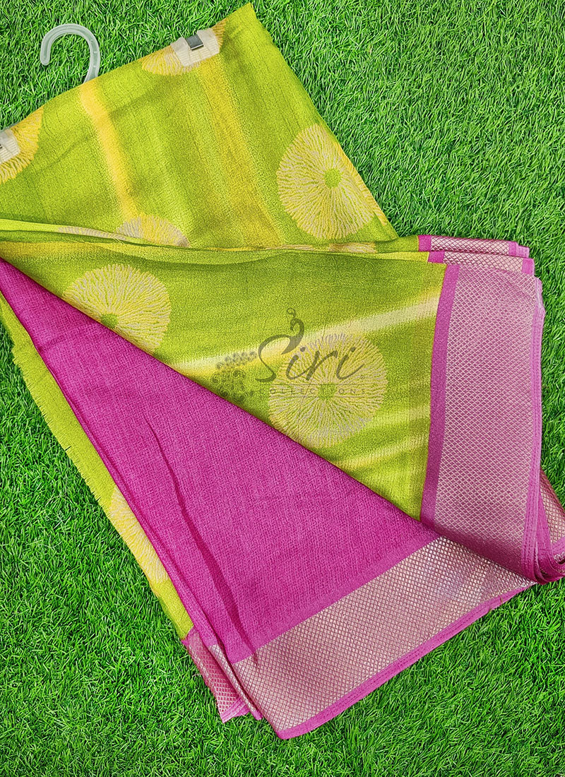 Vibrant Moss Georgette Saree