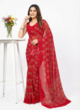 Lovely Georgette Saree in Self Shimmer Stripes