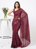 Lovely Georgette Saree in Self Shimmer Stripes