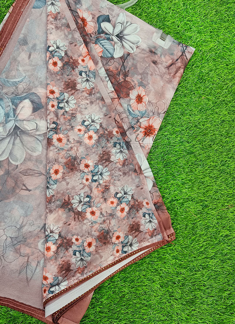 Lovely Digital Print Designer Georgette Saree