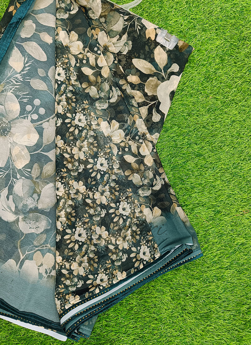 Lovely Digital Print Designer Georgette Saree