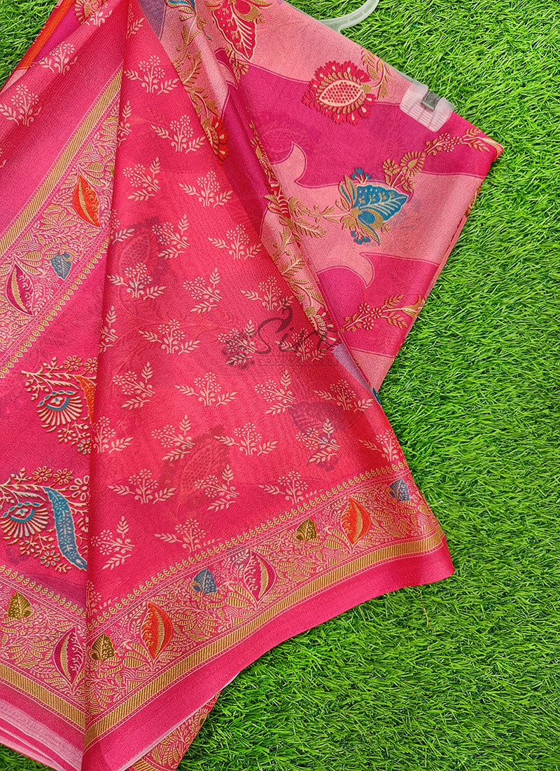 Beautiful Digital Print Crepe Georgette Saree