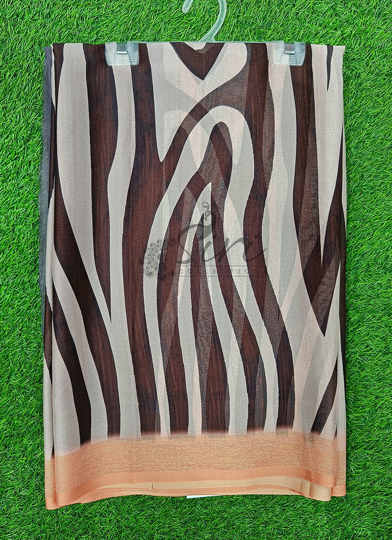 Beautiful Digital Print Crepe Georgette Saree