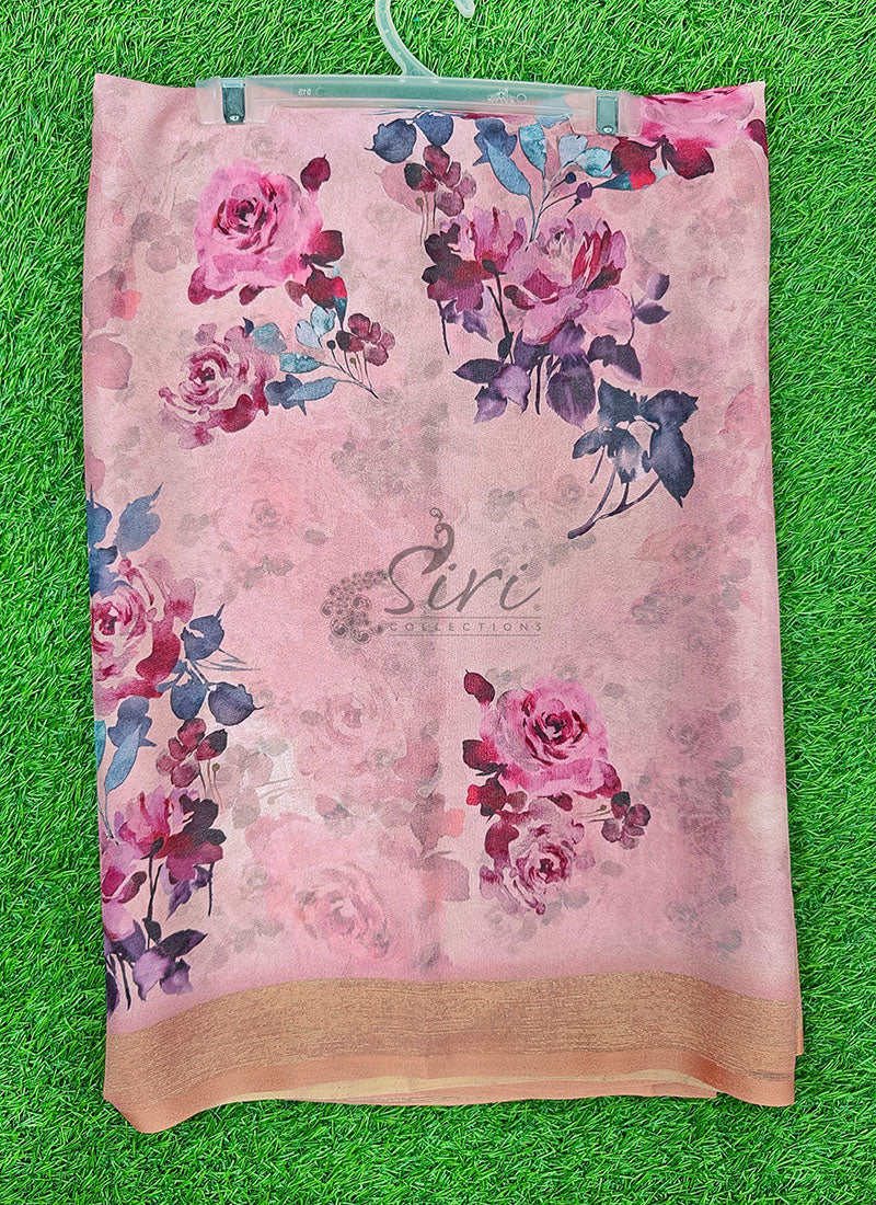 Beautiful Digital Print Crepe Georgette Saree