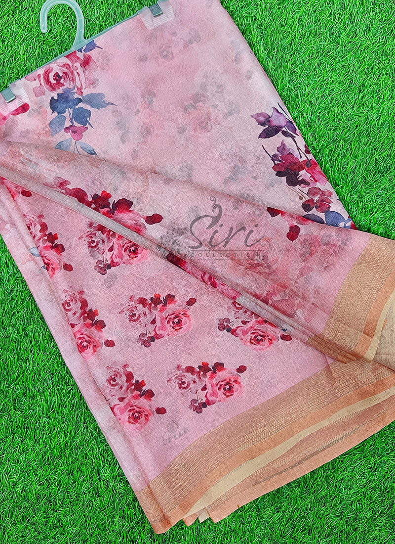 Beautiful Digital Print Crepe Georgette Saree