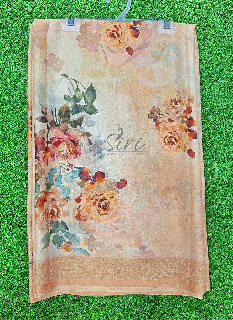 Beautiful Digital Print Crepe Georgette Saree