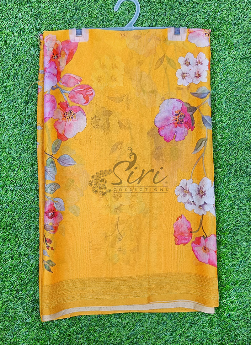 Beautiful Digital Print Crepe Georgette Saree