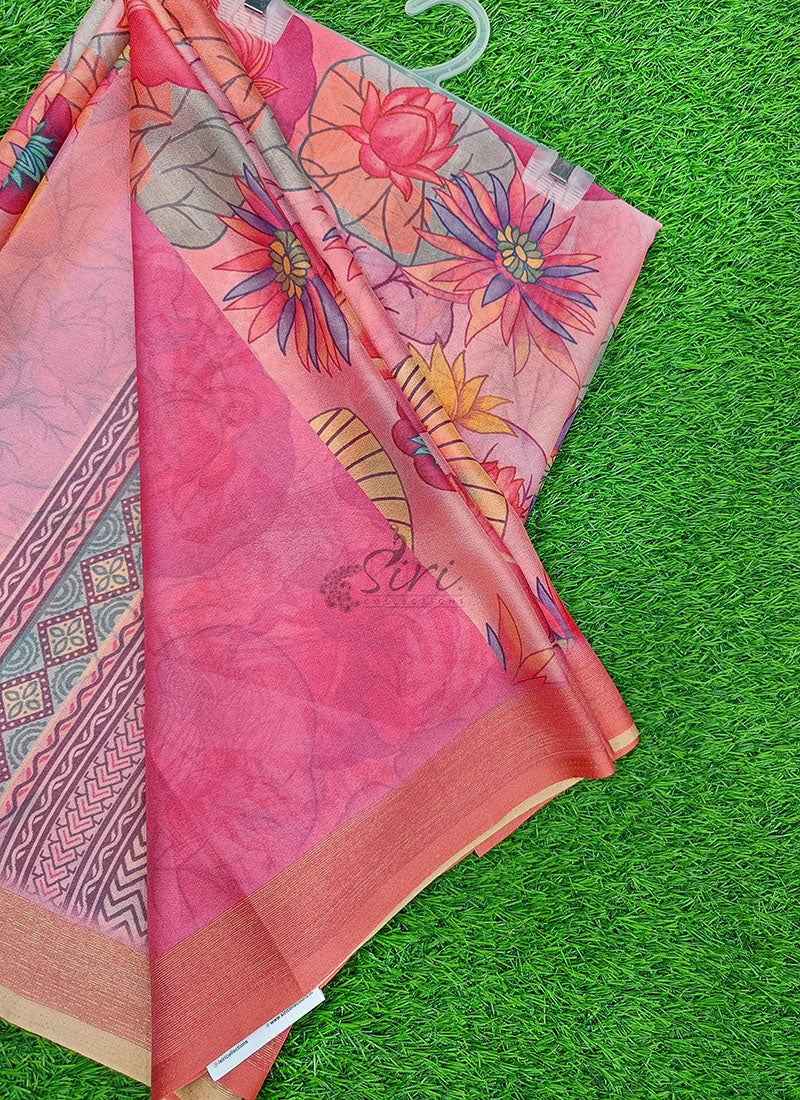 Beautiful Digital Print Crepe Georgette Saree
