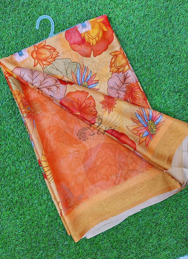 Beautiful Digital Print Crepe Georgette Saree