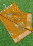 Lovely Printed Georgette Saree in Self Design