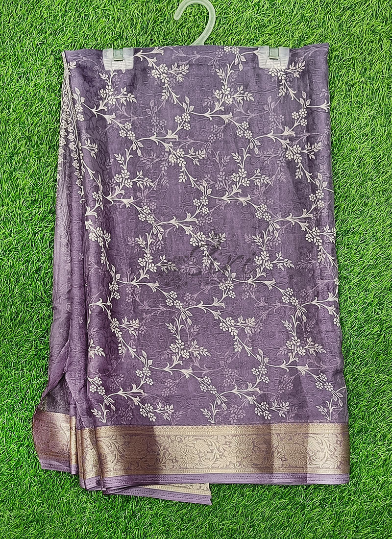 Lovely Printed Georgette Saree in Self Design