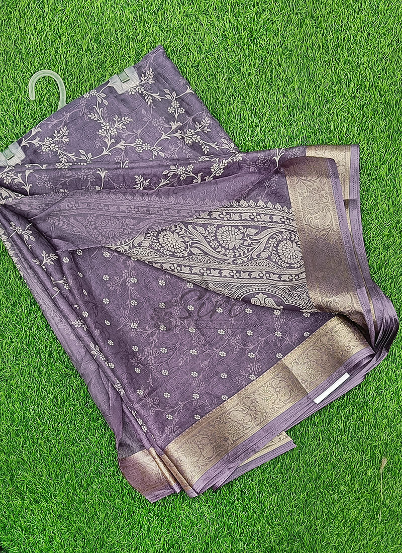 Lovely Printed Georgette Saree in Self Design