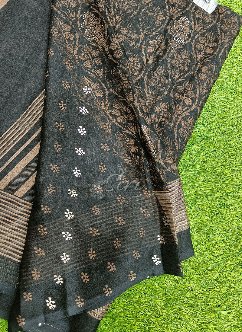 Lovely Soft Moss Georgette Saree