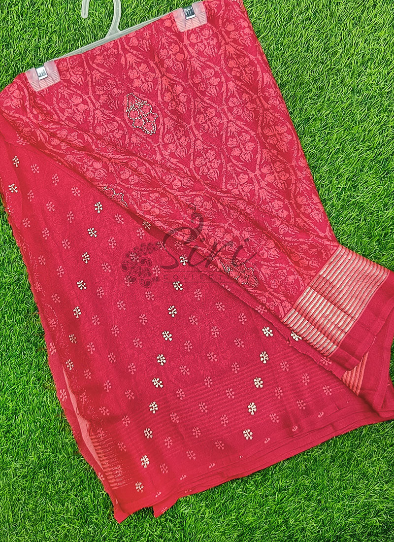 Lovely Soft Moss Georgette Saree