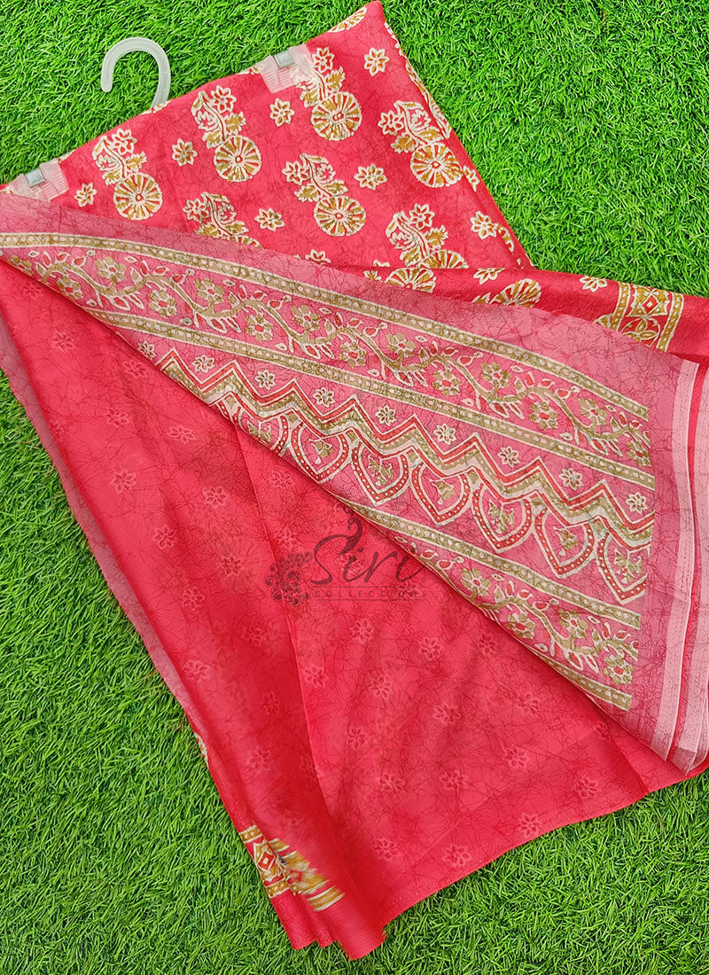 Beautiful Digital Print Crepe Georgette Saree