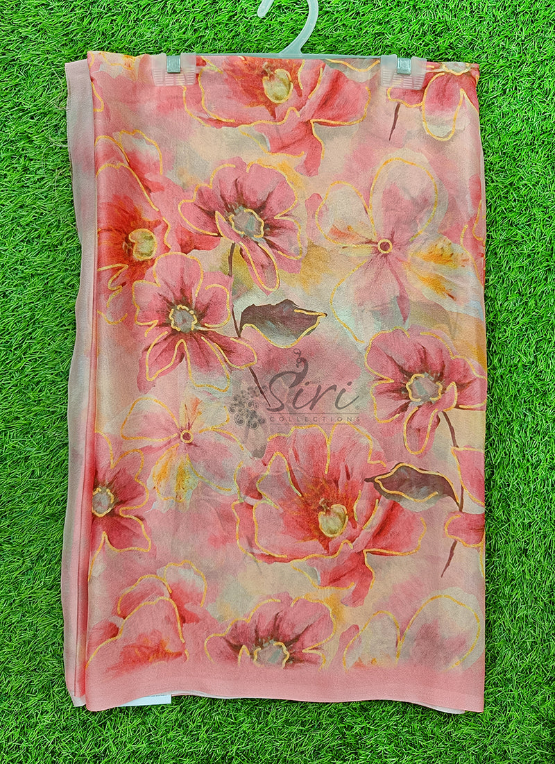Beautiful Digital Print Crepe Georgette Saree