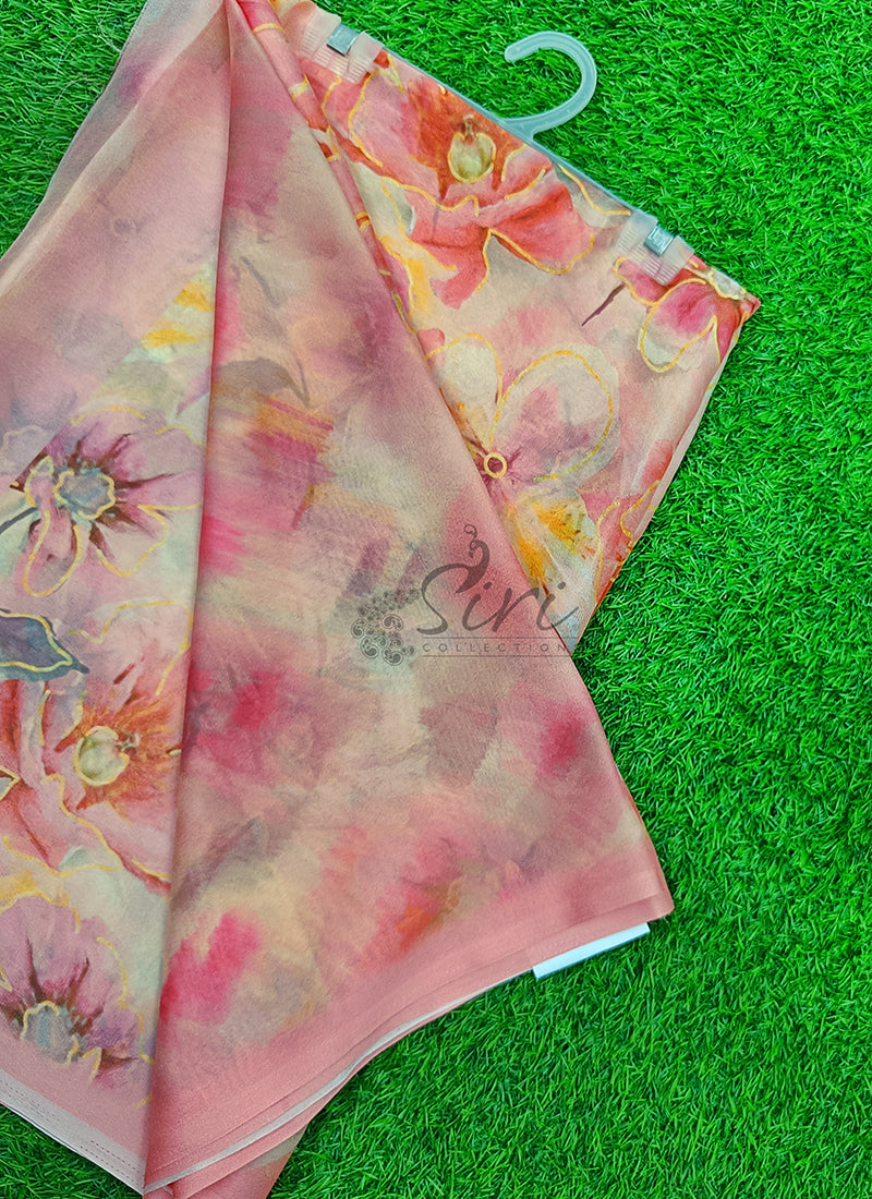 Beautiful Digital Print Crepe Georgette Saree