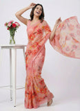 Beautiful Digital Print Crepe Georgette Saree