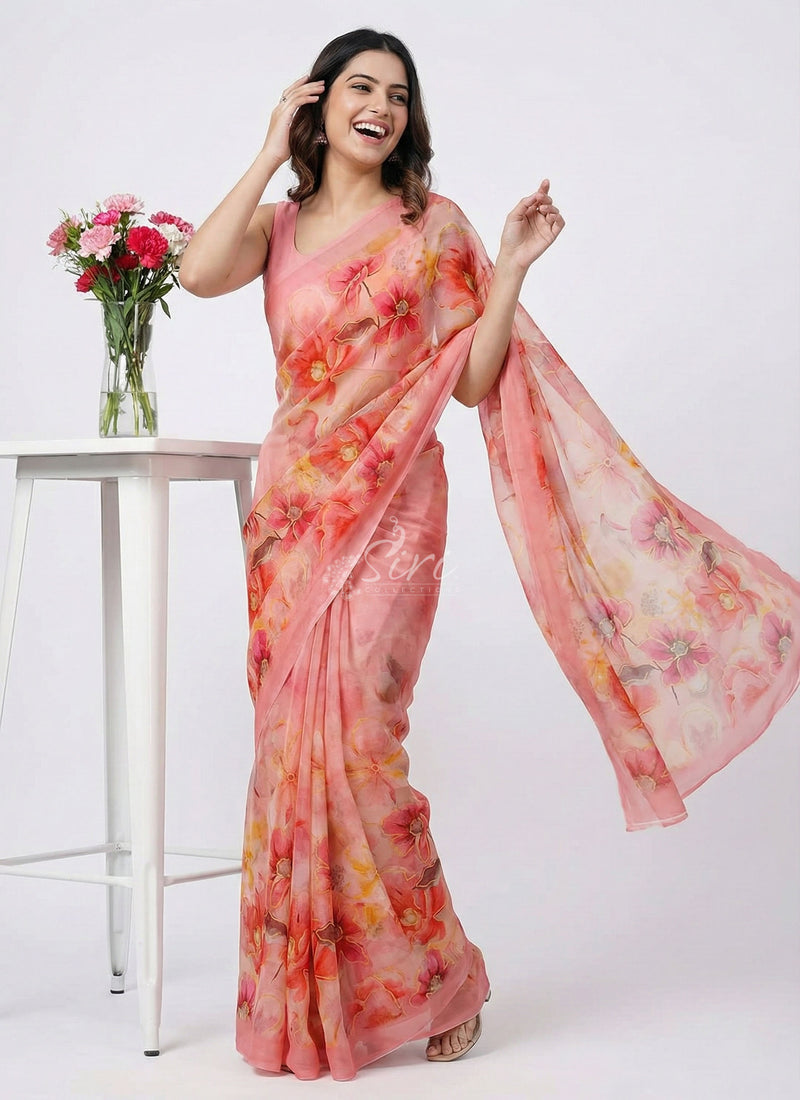 Beautiful Digital Print Crepe Georgette Saree
