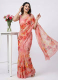 Beautiful Digital Print Crepe Georgette Saree