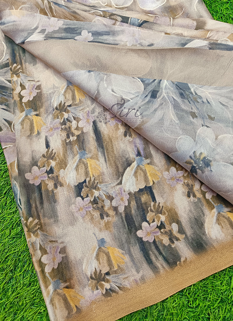 Beautiful Digital Print Crepe Georgette Saree