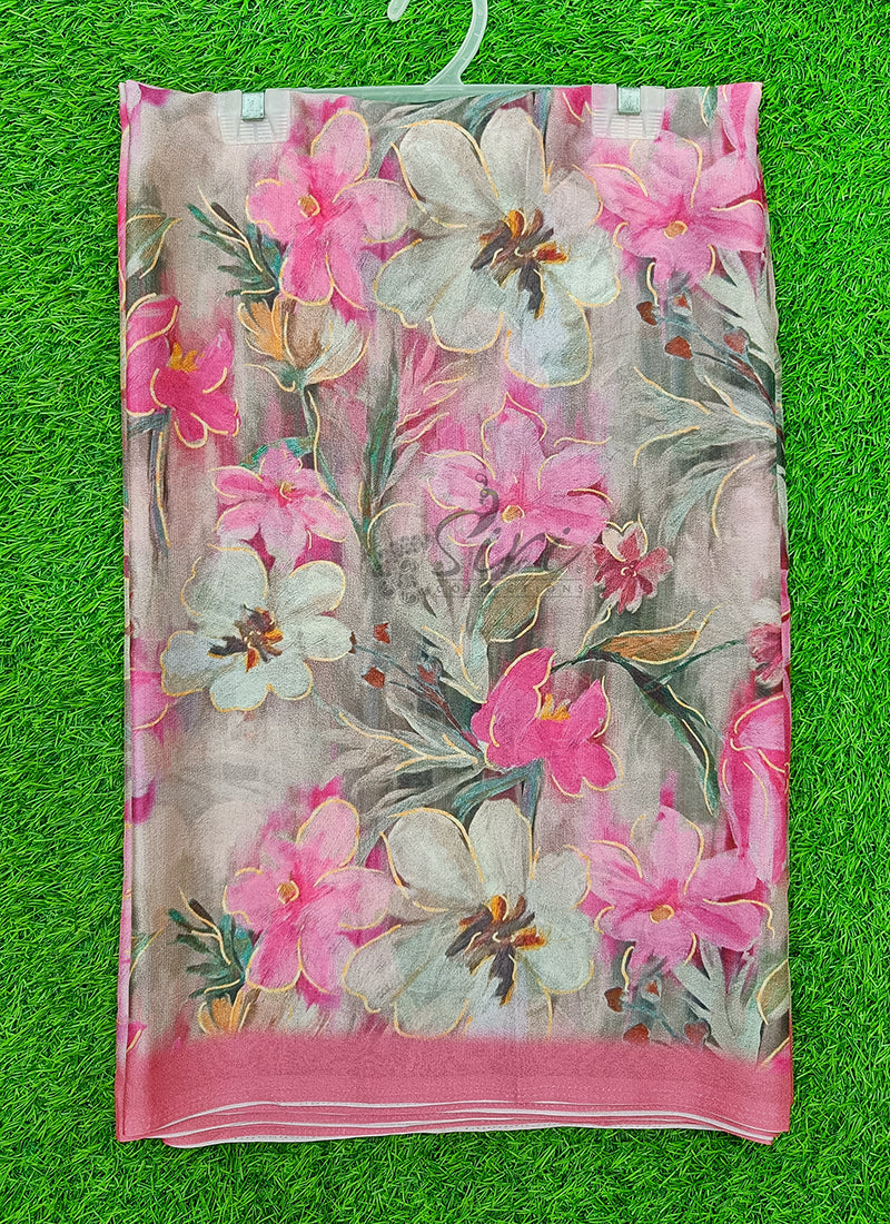 Beautiful Digital Print Crepe Georgette Saree