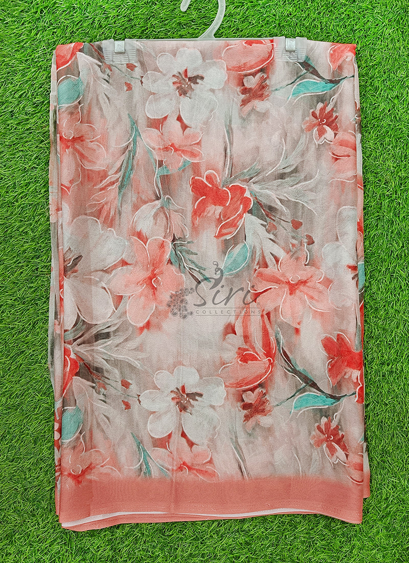 Beautiful Digital Print Crepe Georgette Saree