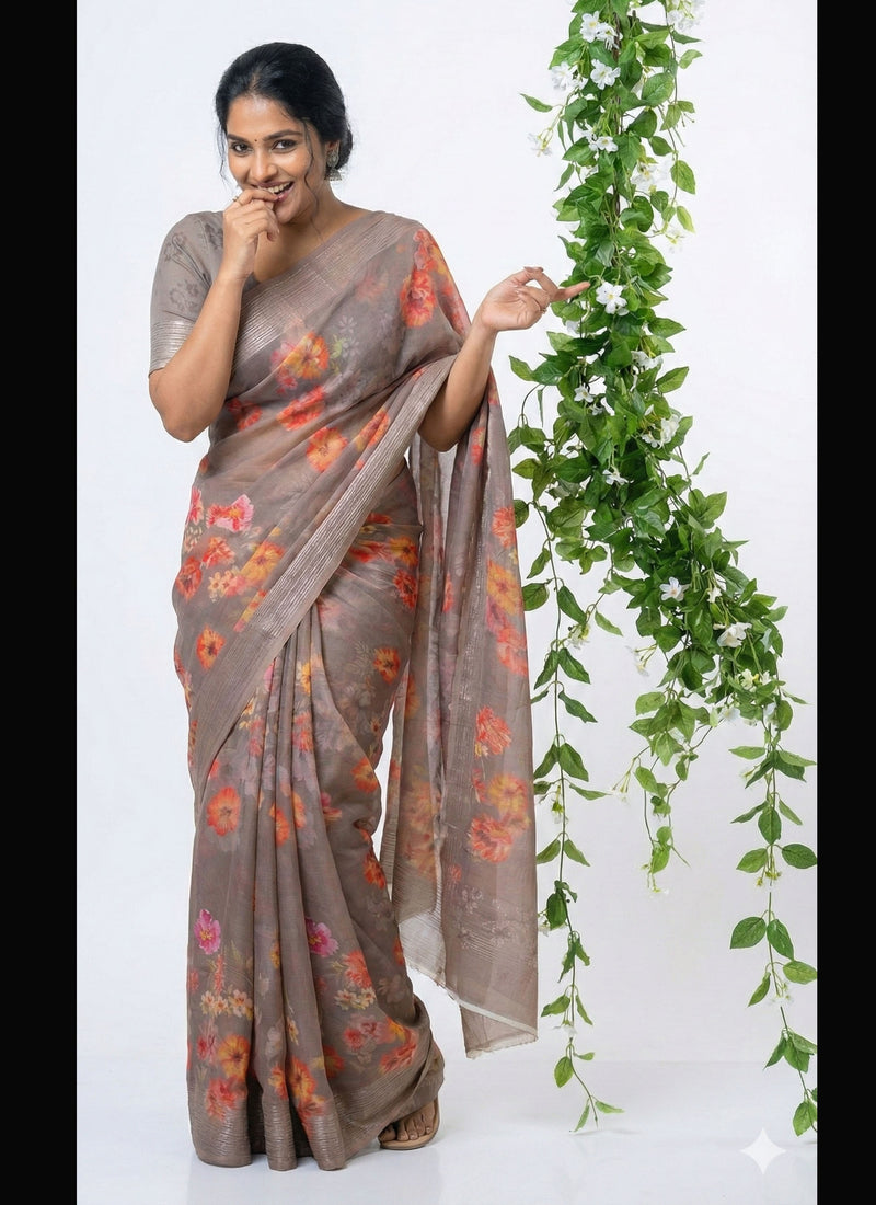 Lovely Digital Print Georgette Saree