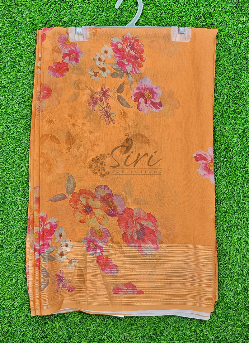 Lovely Digital Print Georgette Saree